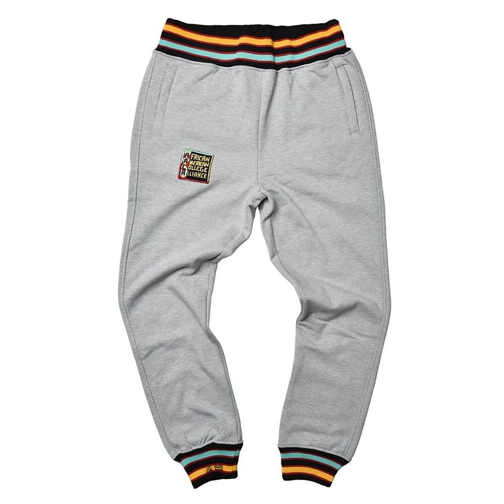 AACA Retro 90s Joggers HBCU Pride Sweatpants w/ Striped Cuffs, Gray